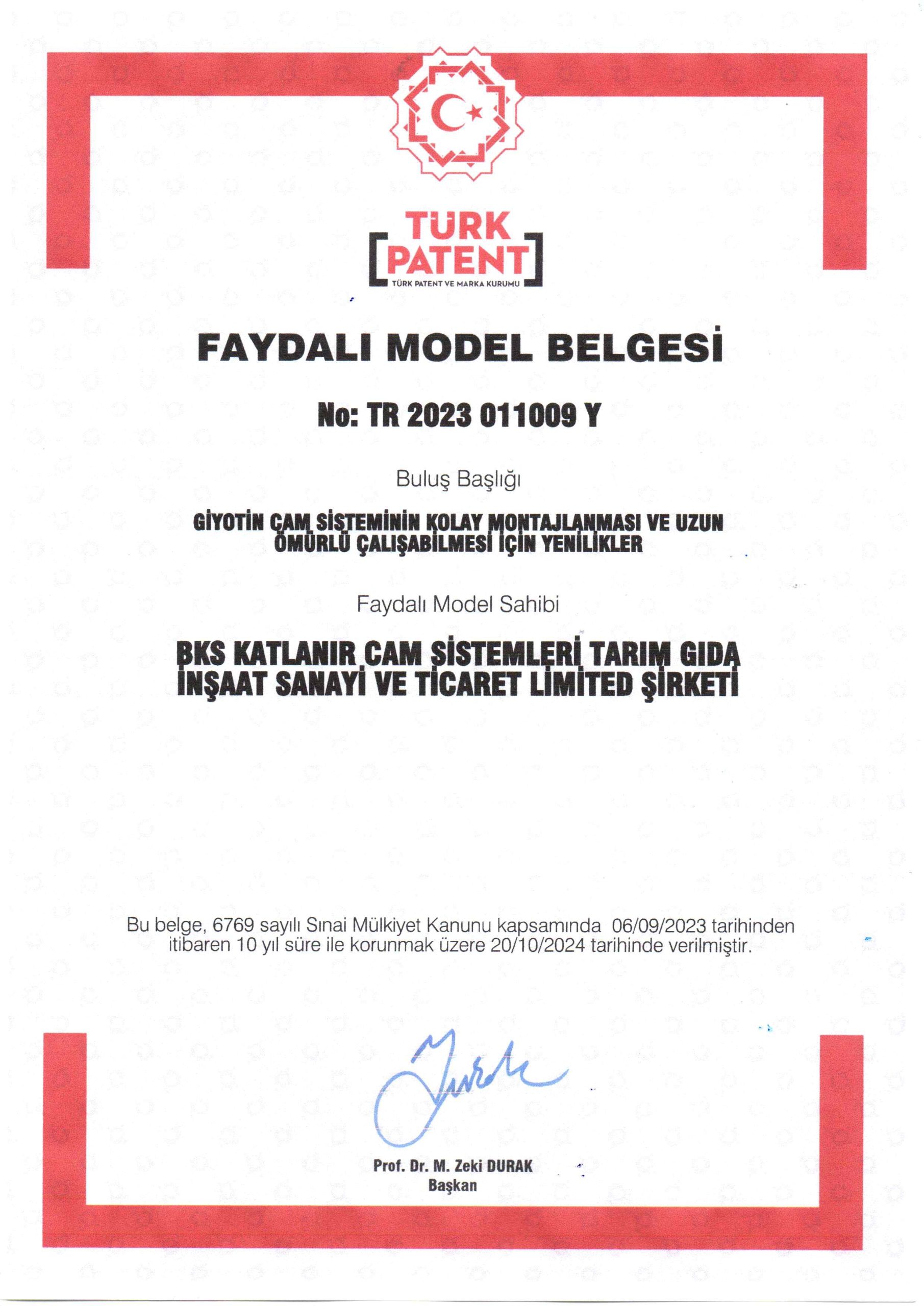 Giyotin Cam Sisteminin Kolay Montajlanması ve Uzun Ömürlü Çalışabilmesi İçin Yenilikler